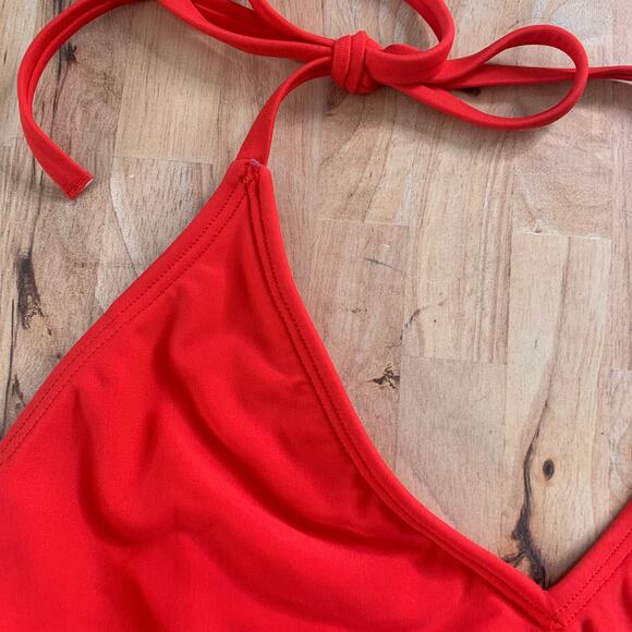 Express Red Cutout Front One Piece Swimsuit - Picture 3 of 8